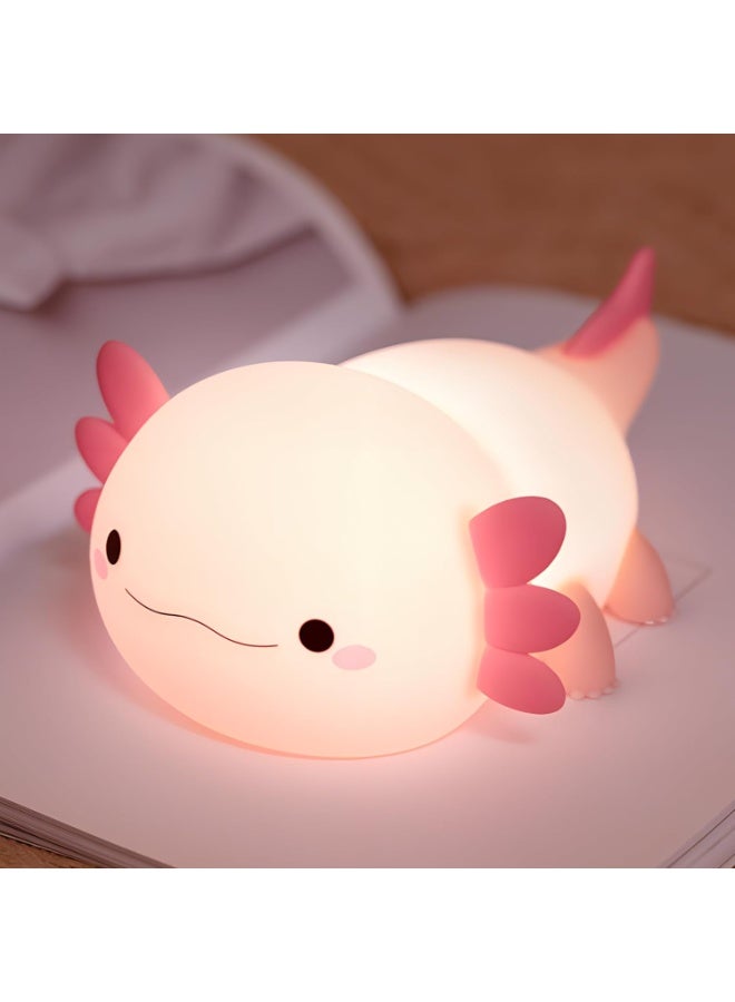 Axolotl Gifts, Cute Axolotl Night Light for Kids, Animal Silicone Nursery Night Lamp, Cute Room Decor Night Light for Kids Girls Boys Birthday Christmas Gifts - Image 1
